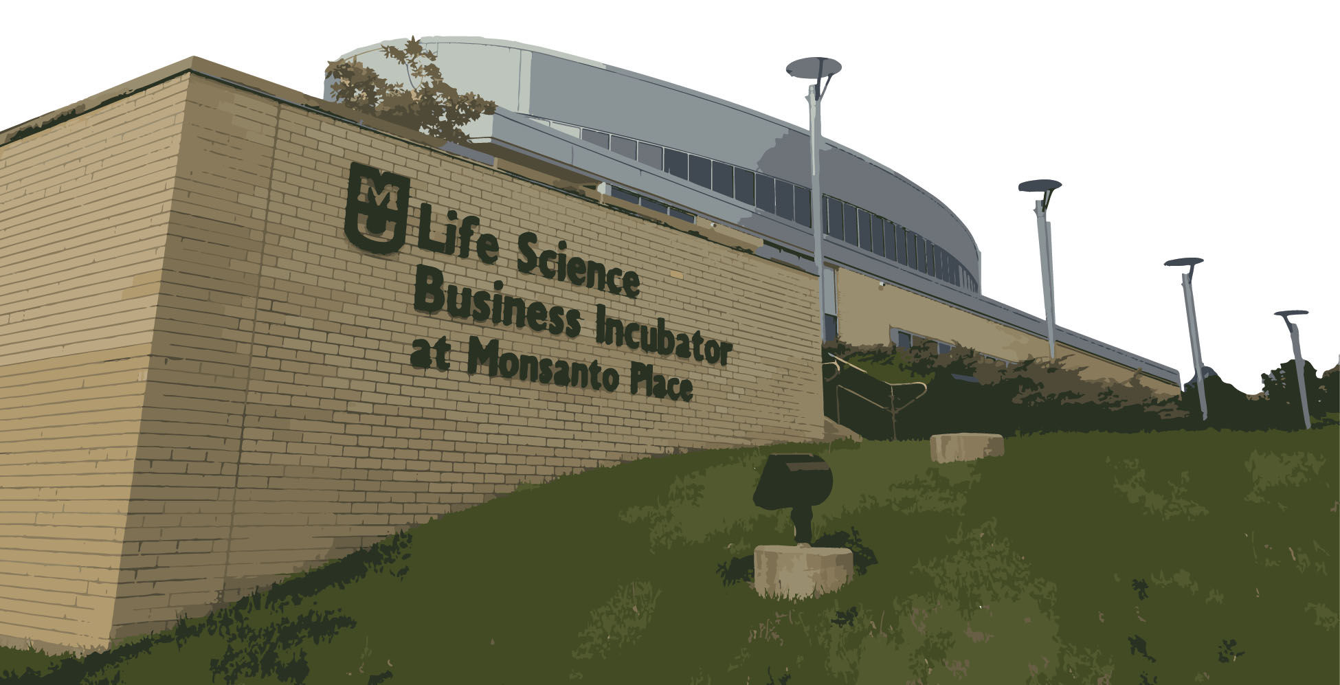Life science building photo illustration